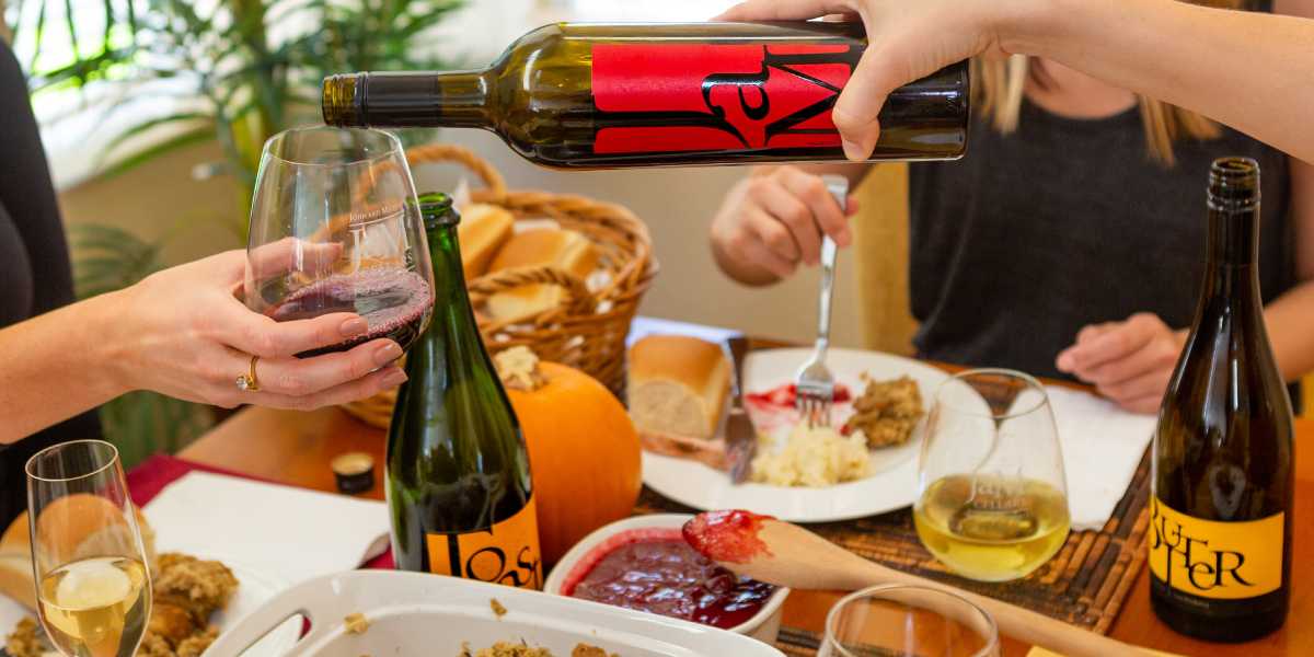 Thanksgiving potluck with JaM Cellars wine