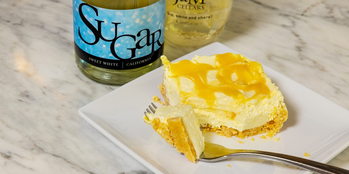 No-bake lemon bars with JaM Cellars Sugar wine