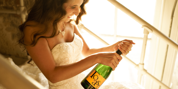 Bride with JaM Cellars Toast Sparkling