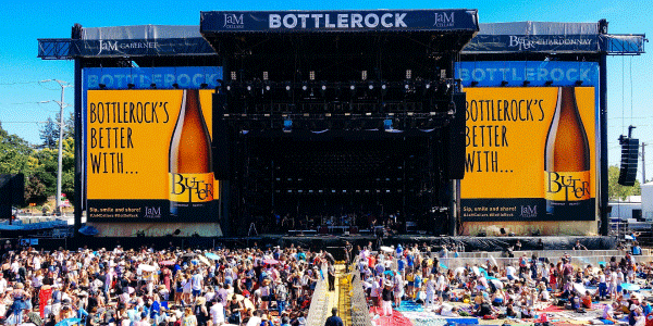 BottleRock 2019 stage with crowd in front